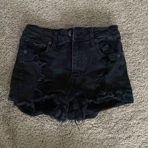 Aeropostale- black ripped dentin shorts